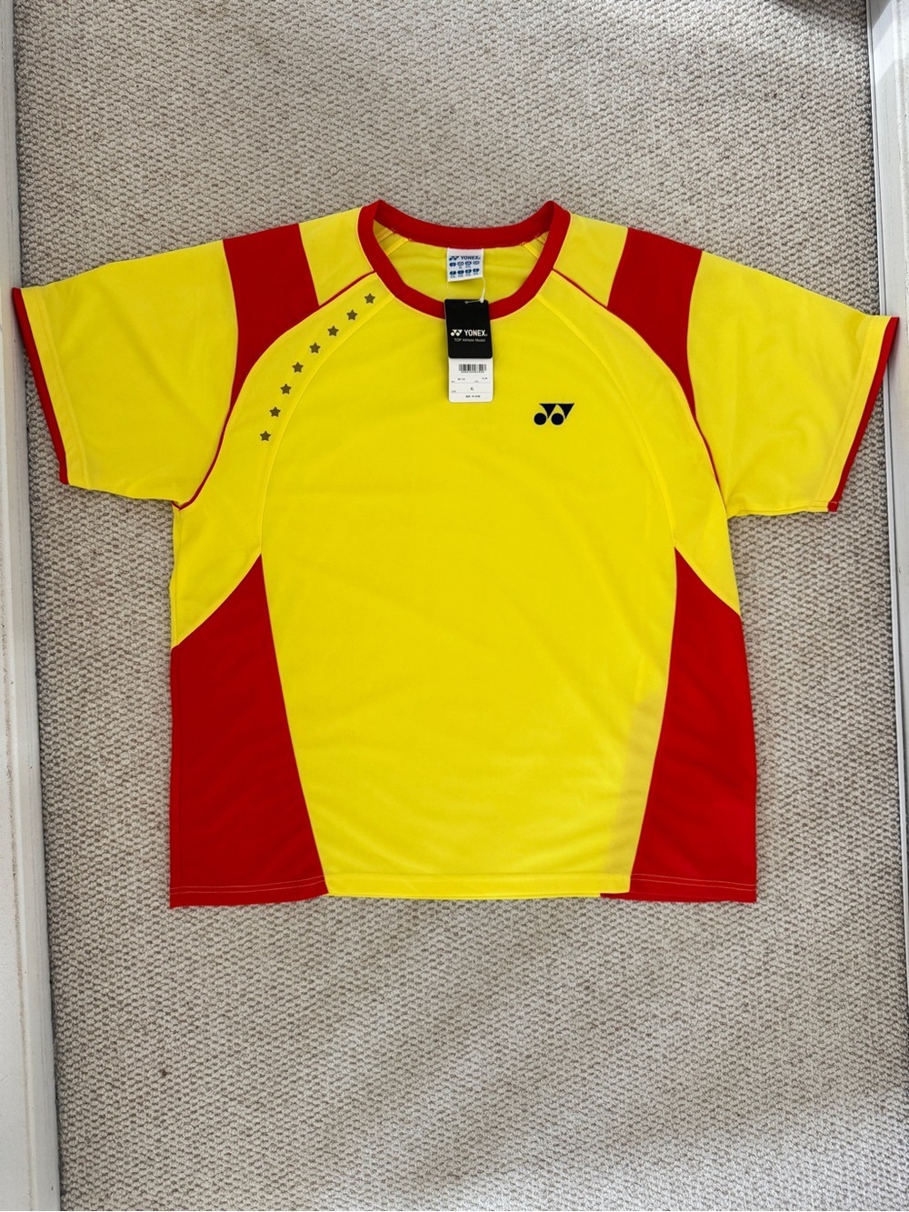 [NWT] Yonex Men’s Yellow and Red Athletic Jersey